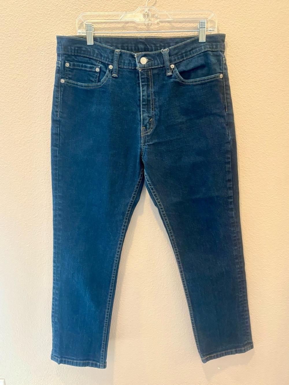 Levi's Men's Slim Straight Jeans in Dark Blue Denim